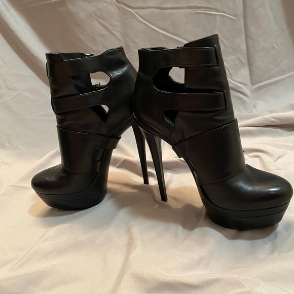 Rachel Zoe Danielle Buckle Stiletto Platform Booties Size 7 - Picture 4 of 13
